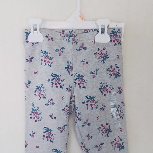 OshKosh Cotton Blend Leggings Size 6 in Gray w/ Floral Print - Picture 7 of 10
